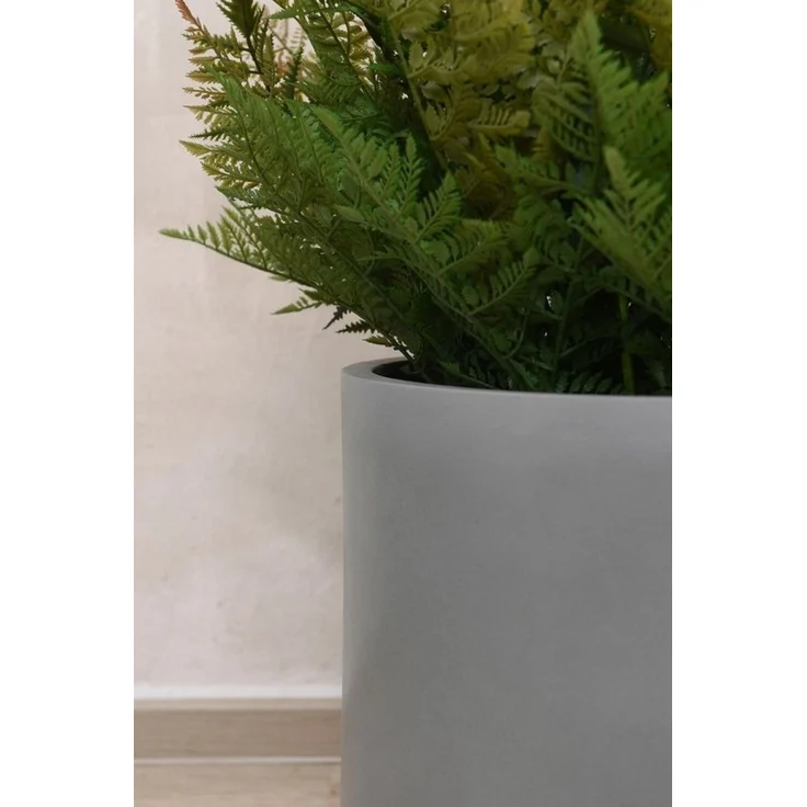VIVANNO Blumentopf Fiberglas CHICO Rund - Grau Beton-Design (1 St), 40x40x40 cm – Bild 3