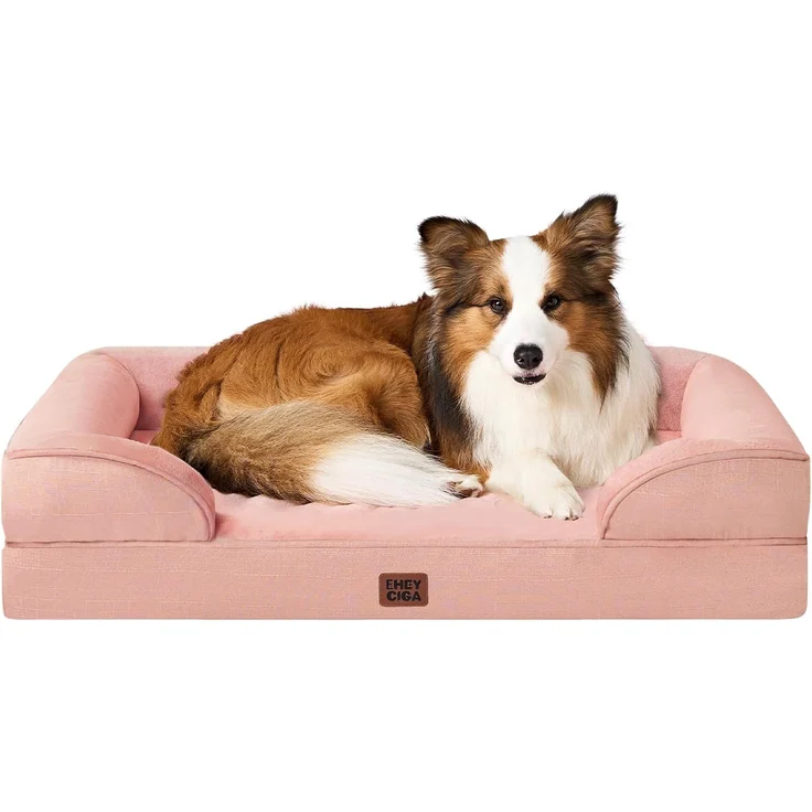 EHEYCIGA Orthopädisches Hundebett Grosse Hunde, Memory Foam, Mittelgroße Hunde, Waschbar, Wasserdicht rutschfest, mit Hohem Rand – Bild 1