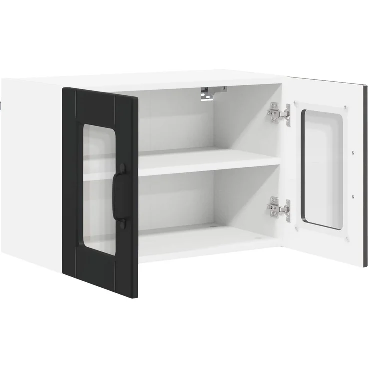 vidaXL Wandglas-Schrank PORTO Schwarz 60 x 31 x 40 cm Holzwerkstoff 885317 – Bild 5