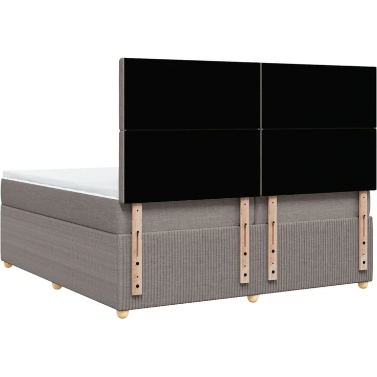 vidaXL Boxspringbett mit Matratze Taupe 200x200 cm Stoff 3294481 – Bild 8