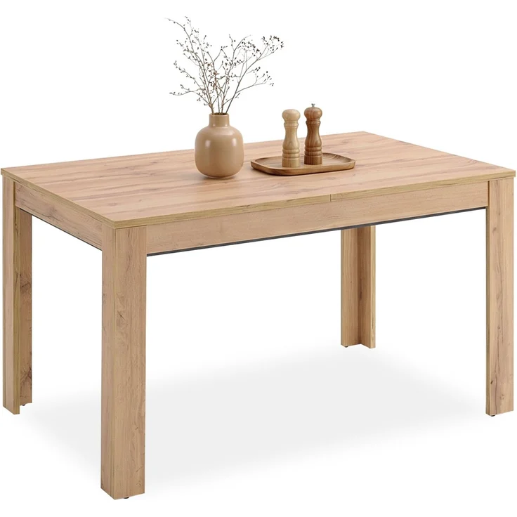 Esstisch ausziehbar 135x86 cm Wohnzimmertisch Holz Eiche Küchentisch Esszimmertisch Holztisch Tisch – Bild 1