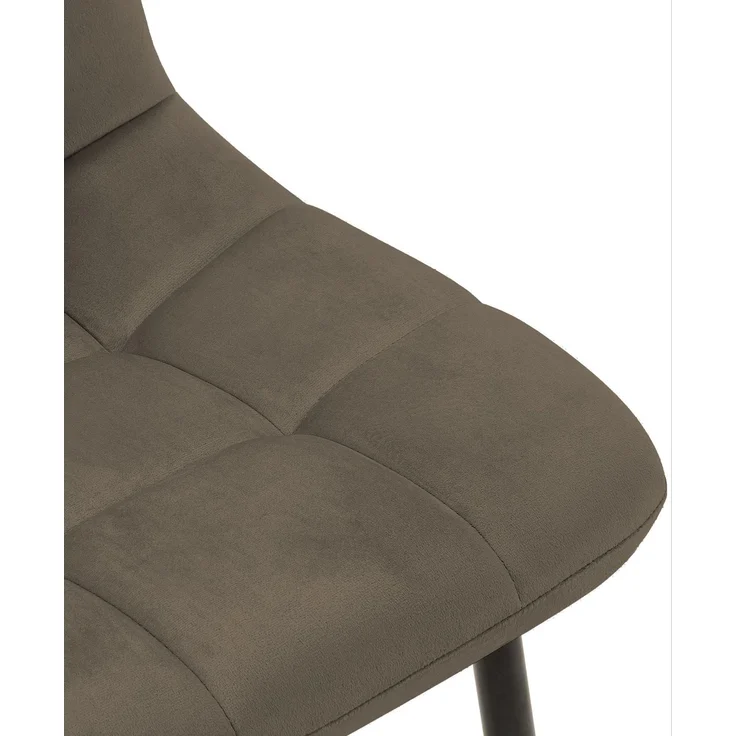 CLP 2er Set Esszimmerstuhl Tilde gepolstert mit Rückenlehne bis 150 kg belastbar - Farbe:taupe;Material:Samt – Bild 6