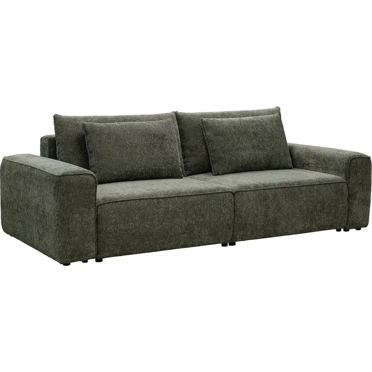 Vente-unique - RICAPO - Schlafsofa - Plastik - Kunststoff (PVC) - Grün - 266 x 125 x 90 cm