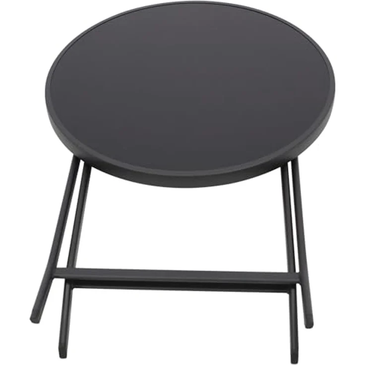 DEGAMO Gartentisch MILANO, 60cm rund, Metall anthrzait, Stahl schwarz, klappbar – Bild 7