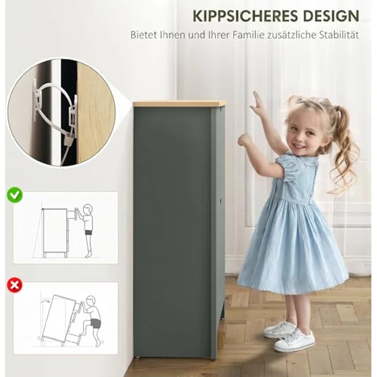 HOMCOM Schuhkipper, verstellbares Schuhregal für 12 Paar Schuhe, 72 x 26 x 80 cm, Hellgrau – Bild 7