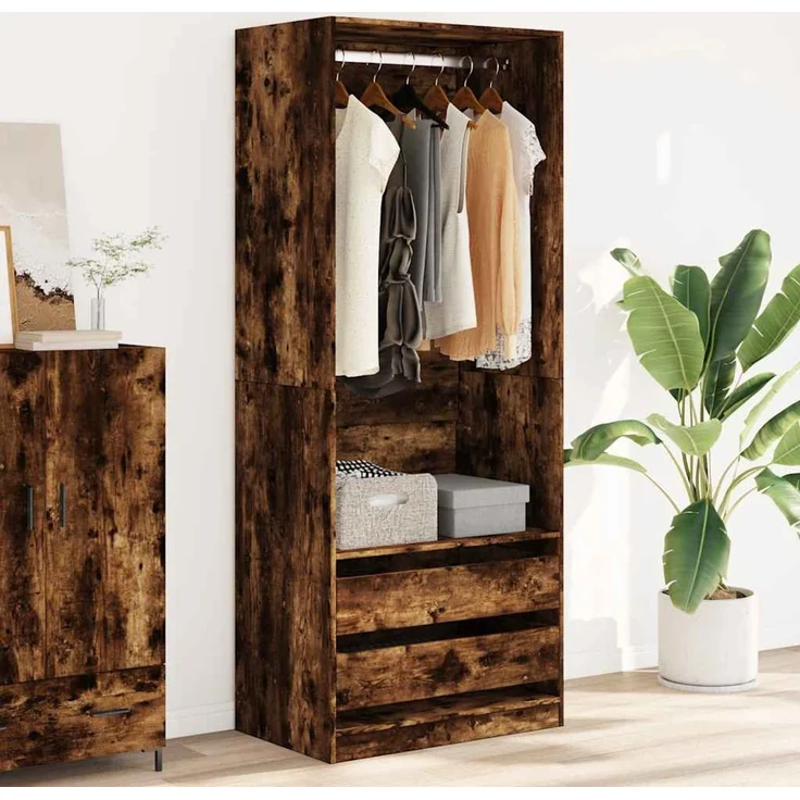 vidaXL Kleiderschrank Räuchereiche 80x50x200 cm Holzwerkstoffs 3307751 – Bild 3