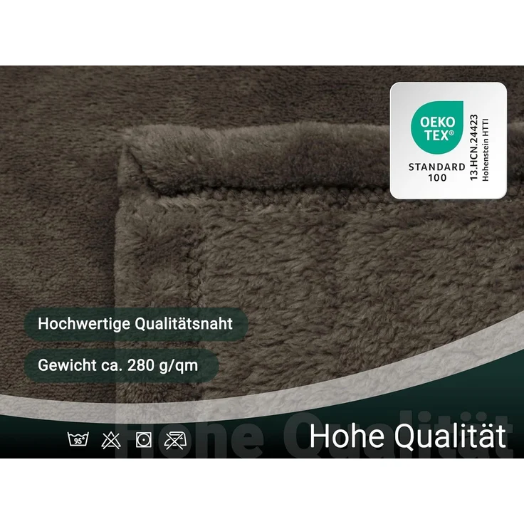 ZOLLNER Kuscheldecke, 150x200 cm, mocca – Bild 5