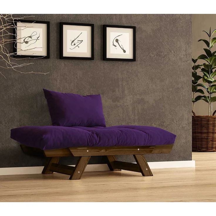 Skye Decor 'CPT8137-140' Garten-Sessel, Walnuss / Lila, 108-140 x 75 cm – Bild 3