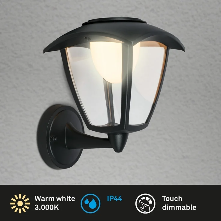 Briloner LED Akku-Außenwandleuchte Touch 4W schwarz dimmbar – Bild 2