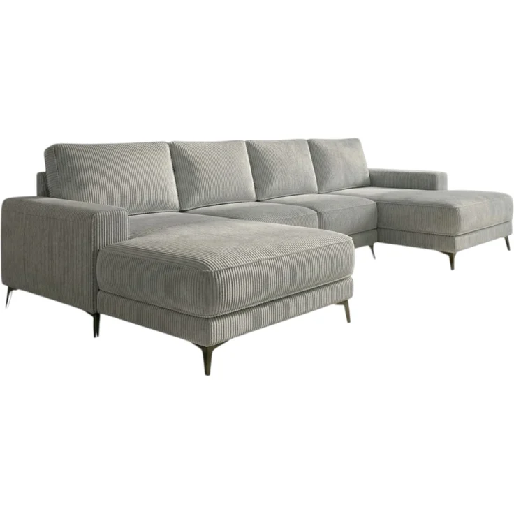 Ecksofa EINAR 362x170 cm mit Schlaffunktion, Bonellfederkern und Bettkasten, Farbe: Schwarz – Bild 2