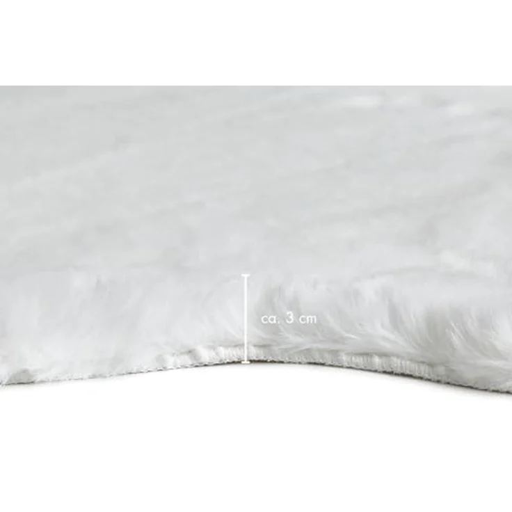 -LUXOR- living Fellteppich Coste gemütlicher weicher Hochflor Kunstfell Teppich 55 x 80 cm weiß – Bild 8