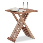 Relaxdays Beistelltisch klappbar, Walnuss-Holz, 40,5 x 33 x 33 cm