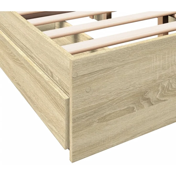 vidaXL Bettgestell mit Schubladen Sonoma-Eiche 140x190cm Holzwerkstoff 3280687 – Bild 7