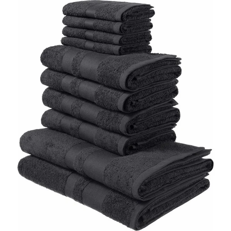 OTTO home Handtuch Set Vanessa, 10-tlg Handtuch-Set, in Standard- und Premium-Qualität, weich, Walkfrottee (Set, 10-St), 100% Baumwolle, Duschtücher, Handtücher, Gästetücher, mit Bordüre – Bild 5
