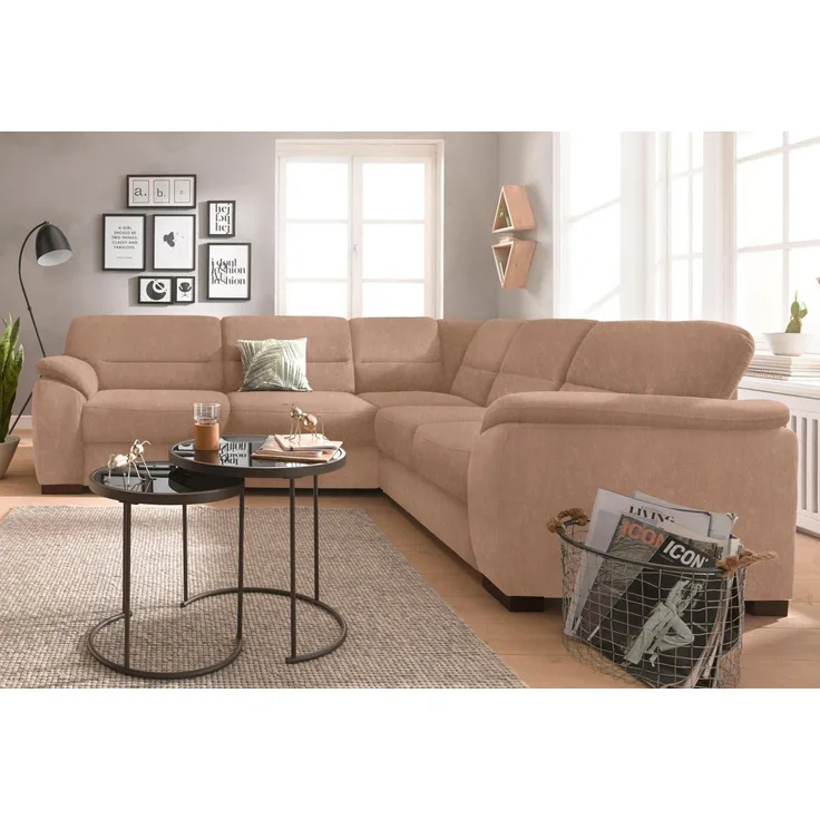 sit&more Ecksofa Montego L-Form, wahlweise mit Bettfunktion und Schubkasten