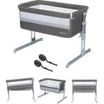 Bebeconfort Beistellbett Calidoo, höhenverstellbares Babybett, gemütlich und weich gepolstert, das Beistellbettchen ist nutzbar ab der Geburt bis max. 9 kg, Grey Mist