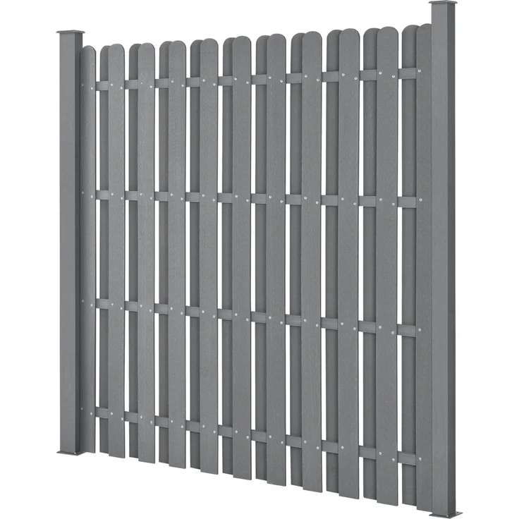 WPC Gartenzaun Langero 185x932 cm Grau neu. holz – Bild 2