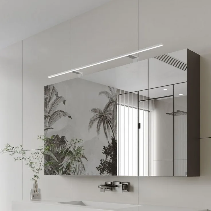 kalb LED Spiegelleuchte 120cm Spiegelleuchte Spectraline LED IP44 Badleuchte 18W 230V, Silbergrau, warmweiß