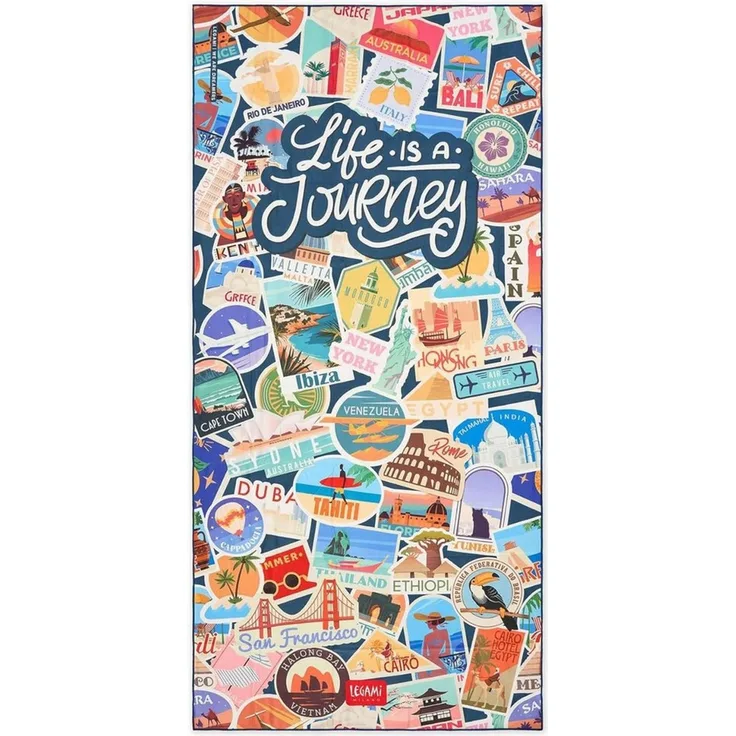 LEGAMI - Leichtes Strandtuch, Mikrofaser Strandtuch, Kompaktes Strandtuch, Sandbeständig, Schnell trocknend, Ultra-absorbierend, Platzsparendes Handtuch, 85 x 180 cm