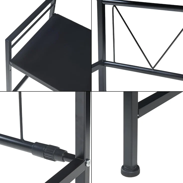 Küchenregal Sorsele verstellbar 48x40-63x32 cm Schwarz [en. casa] – Bild 9
