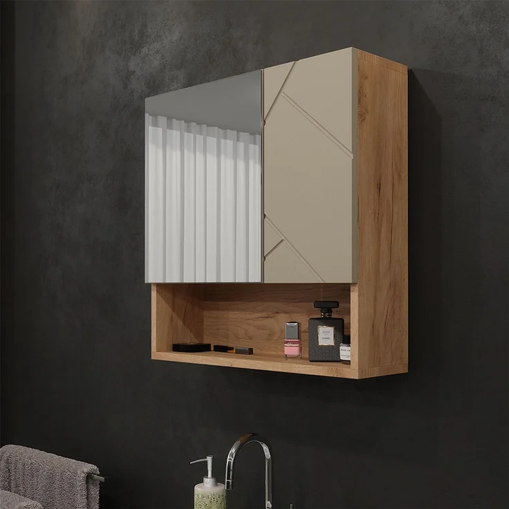 Badspiegelschrank Irma Goldkraft Eiche 54 x 55 cm Vicco – Bild 3