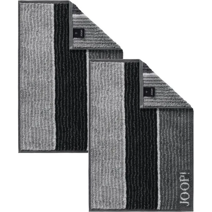 JOOP! Handtuch 2 Stück Joop! Frottier Gästetuch 1658-97 Lines Schwarz 30x50, Walkfrottier (2-St)