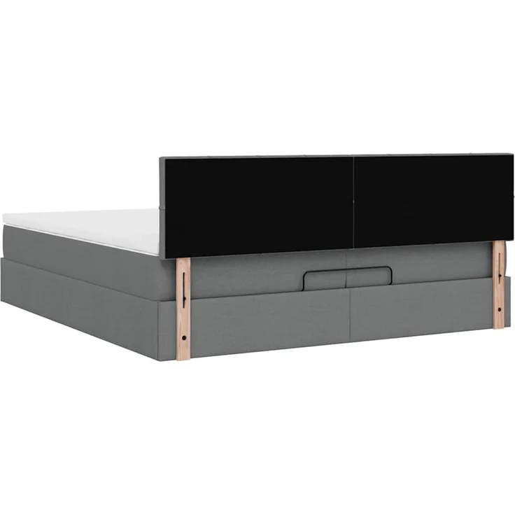 vidaXL Ottoman-Bett mit Matratze Dunkelgrau 200x200 cm Stoff 3311485 – Bild 8