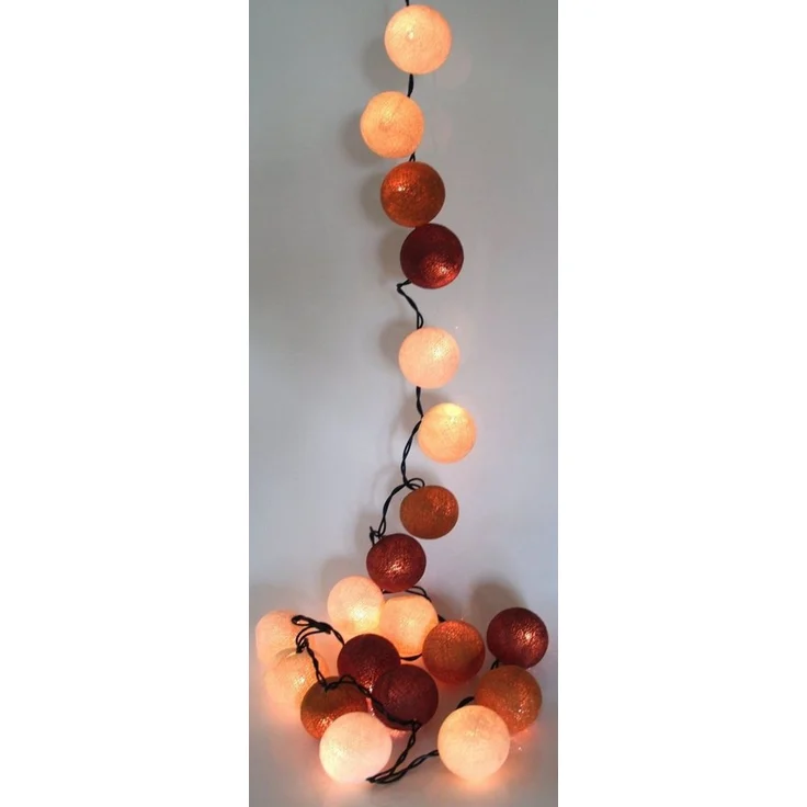Guru-Shop LED-Lichterkette Stoff Ball Lichterkette, 20`er LED Kugel.. – Bild 1