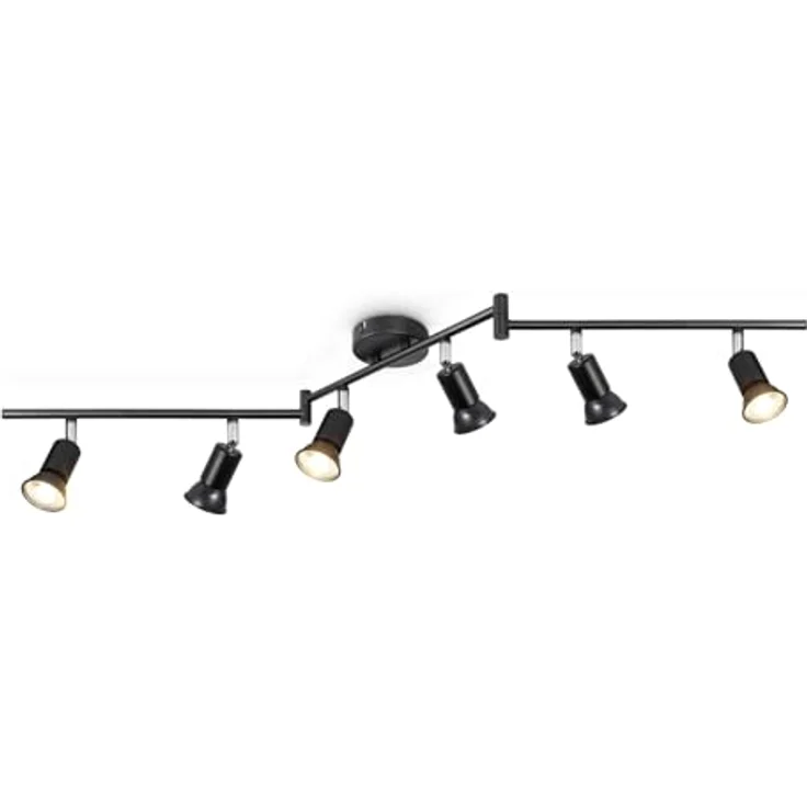 Dehobo LED Deckenstrahler Wohnzimmer - Deckenleuchte 6 Flammig Schwarz Deckenlampe Spot - GU10 Deckenspot Schwenkbar 350° - Drehbar Küchelampe Spot Strahler Decke Schlafzimmer Ohne Leuchtmittel – Bild 10