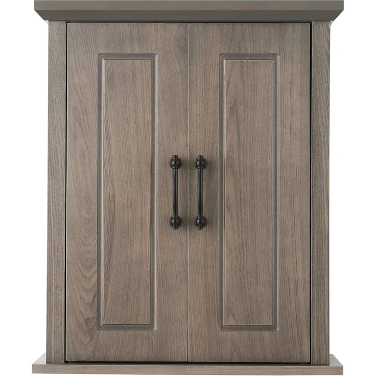Teamson Home Russell Badezimmer-Wand-Medizinschrank aus Holz, 17,8x50,8 cm, 61,2 cm, Doppeltüren, Salzeiche, EHF-F0014 – Bild 5