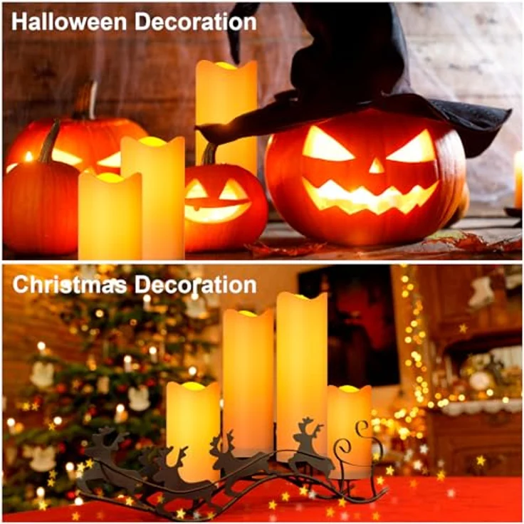 EXTSUD Wasserdichte LED Kerzen mit Timerfunktion 4er Flammenlose Flackernde LED Outdoor Kerzen mit Fernbedienung und Batterie Led Kerze für Garten Hochzeit Weihnachten Halloween Party Dekoration – Bild 7