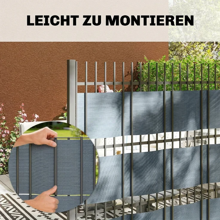 Outsunny Sichtschutzstreifen, Kunststoff, Grau, 14000L x 1B x 19H cm – Bild 6
