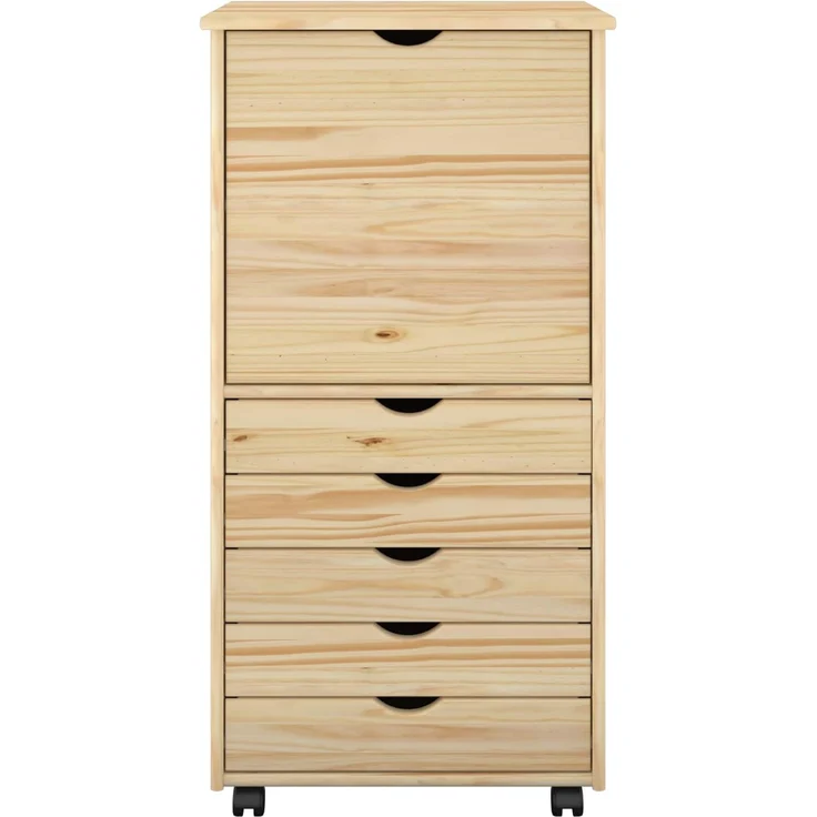 vidaXL Rollschrank MOSS 53 x 39 x 103 cm Massivholz Kiefer Braun 42032395 – Bild 4