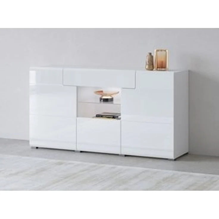 INOSIGN Sideboard Toledo,Breite 159cm,moderne Anrichte mit dekorative Fräsungen,grifflos, Kommode viel Stauraum, Einlegeböden verstellbar,ohne Beleuchtung – Bild 6