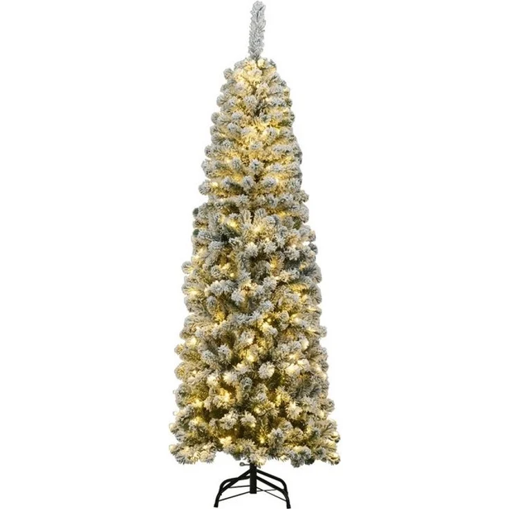 COSTWAY Künstlicher Weihnachtsbaum, mit Schnee & warmweißen LEDs, 180cm – Bild 4