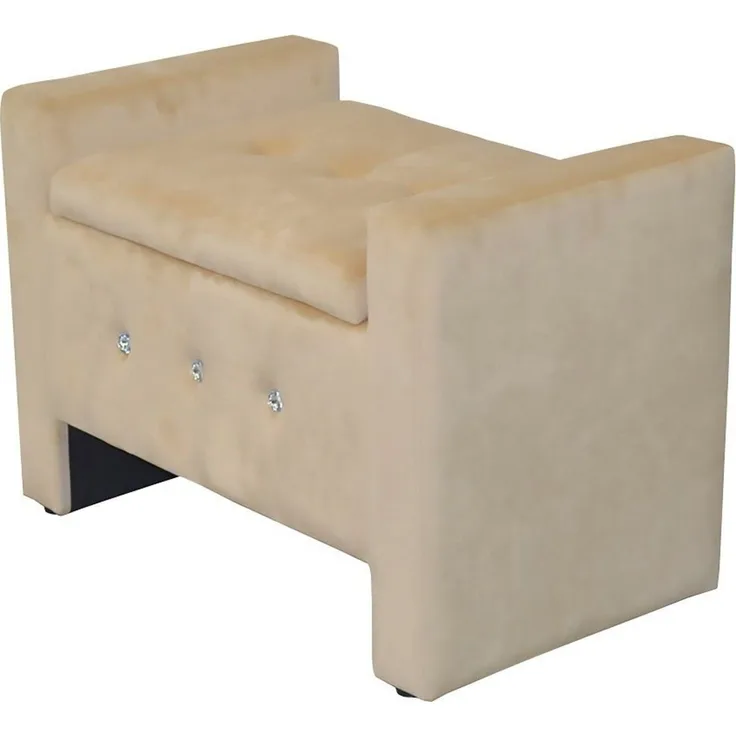 Truhen Sitzbank "Kai" gepolstert, beige