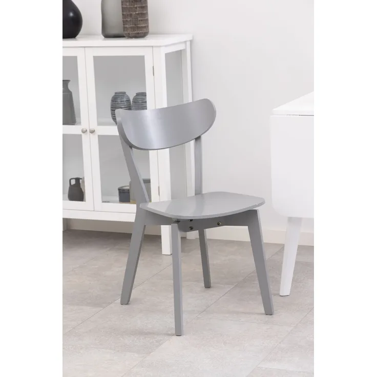 Esszimmerstuhl >Roxby< (2er-Set) in Grau, Holz - 45x79,5x55cm (BxHxT)