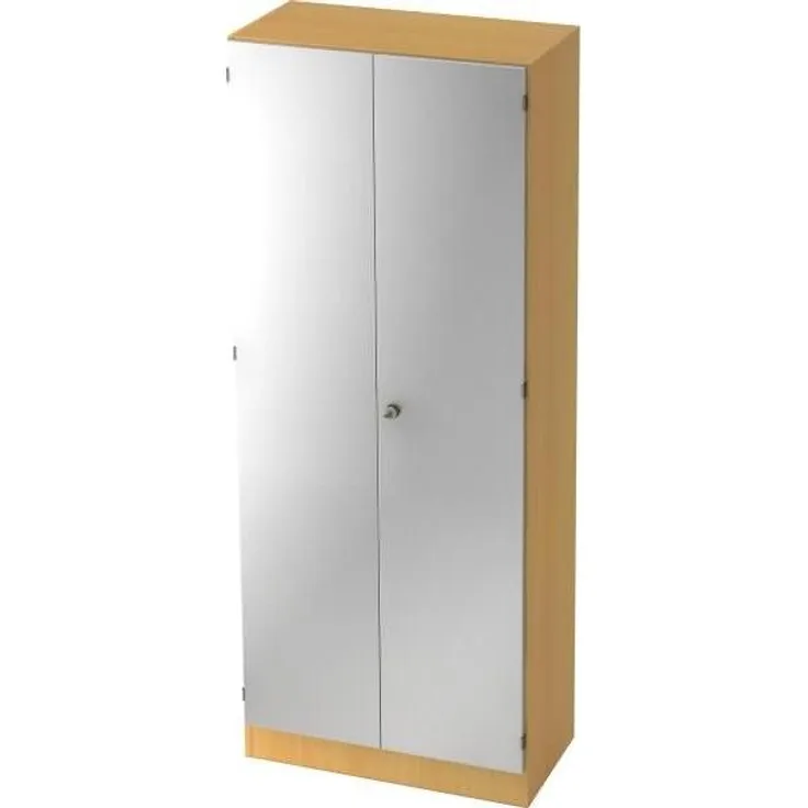 Garderobenschrank 5 Ordnerhöhen, SG Buche / Silber