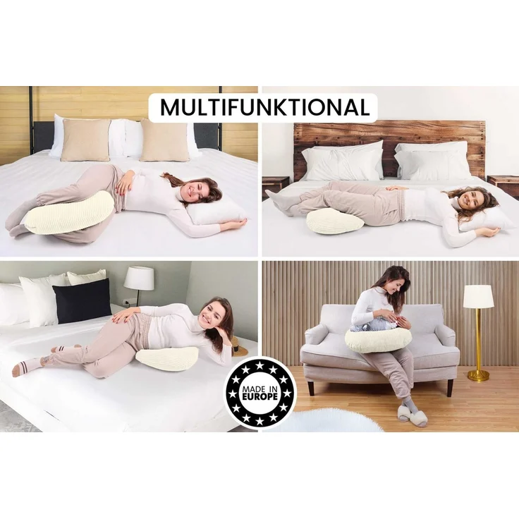 Amilian Stillkissen - Lagerungskissen - Schwangerschaftskissen mit Füllung und Bezug, Stillmond - Stillhörnchen - pregnancy pillow, für Mütter und Babys