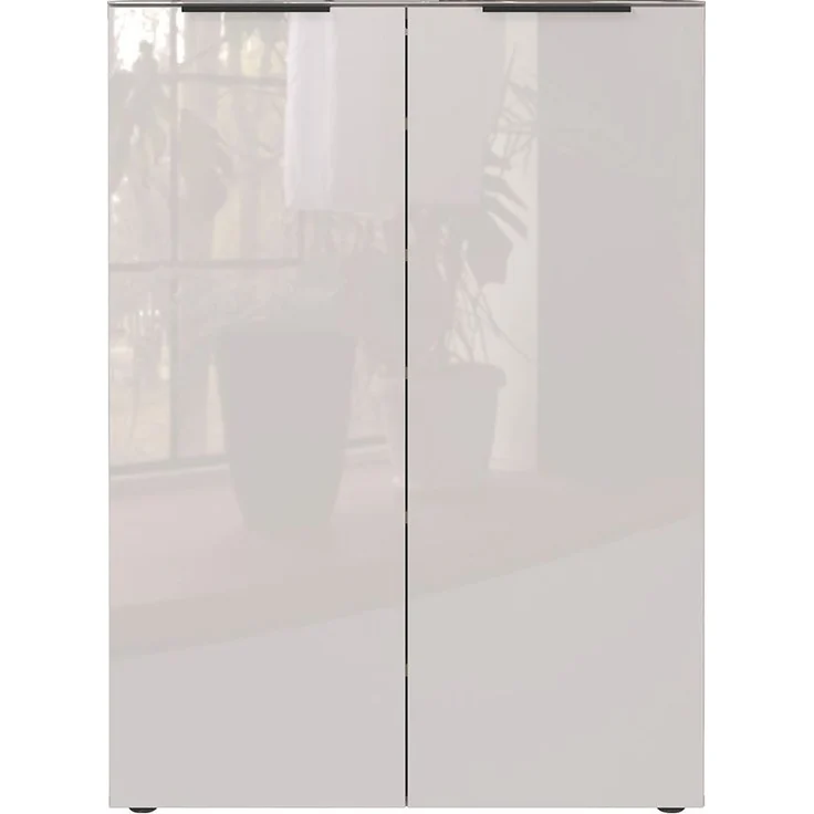 Schuhschrank Glarus / GW-Genova, Glas, Holzwerkstoff, Weiß, 87 x 120 x 40 cm – Bild 2