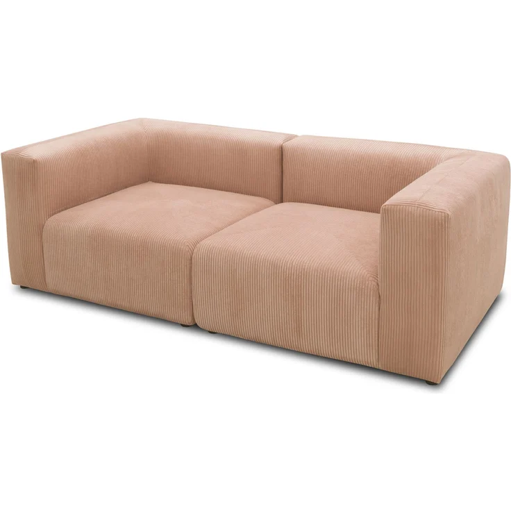DOMO. collection Sofa 800011, 2 Sitzer, Rechteckig, individuell kombinierbar, Cord 2er Couch, modular, Polstergarnitur, 216 x 108 x 69 (BxTxH), rose – Bild 7