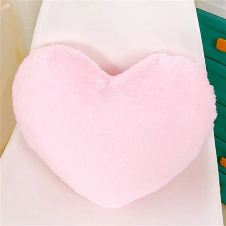Herzkissen Dekokissen Zierkissen 46x36 cm Herz Kissen Kinderzimmer Decor Herzform Dekokissen Kopfkissen Kissen Zierkissen, Plüsch Kinderkissen für Kinderzimmer Sofa Dekoration (Rosa) – Bild 2