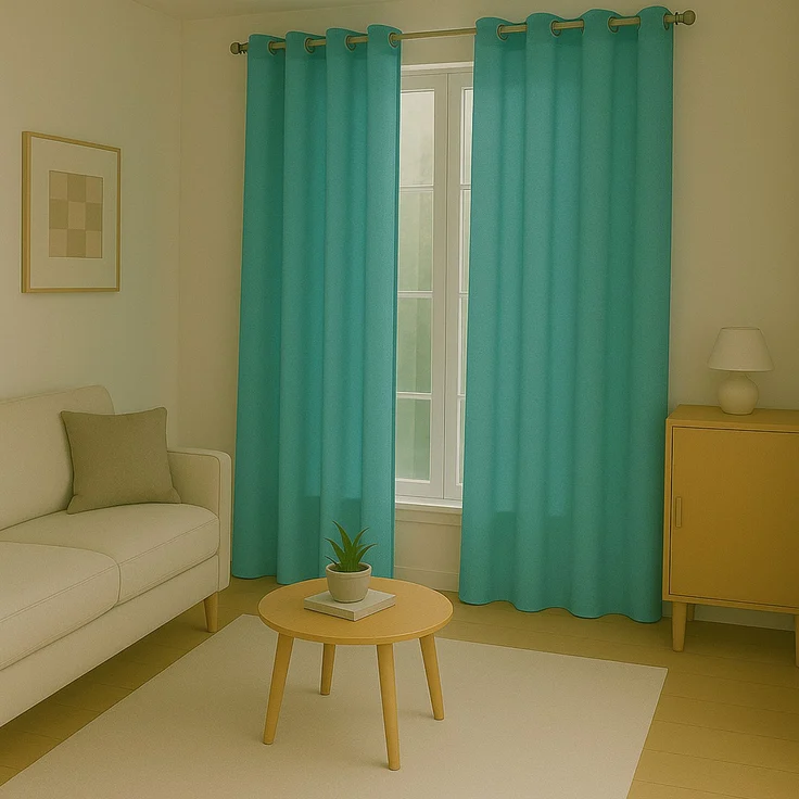 Gardine mit Ösen *** x *** cm ( Breite x Länge ) in ***, blickdichter Vorhang, Ösenvorhang in vielen Variationen 140x245 cm Türkis – Bild 5