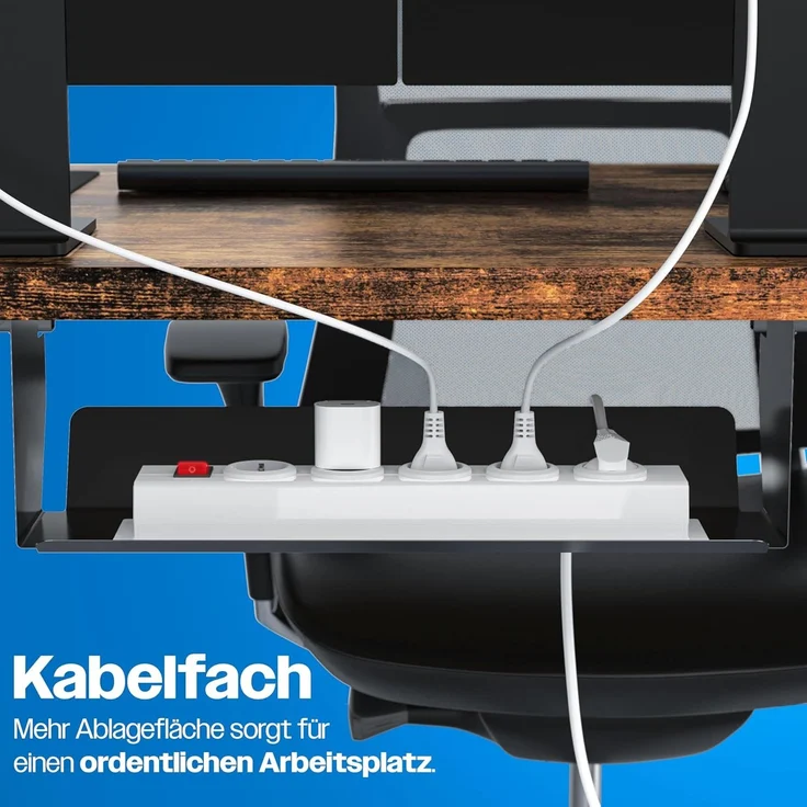 KESSER® Höhenverstellbarer Schreibtisch elektrisch | Ergonomisch Steh-Sitz Schreibtisch | 3-Funktions-Memory Steuerung | Inkl. 360° Rollen & USB-Ladeanschluss | Computertisch für Homeoffice Braun, 160 x 70 cm – Bild 8