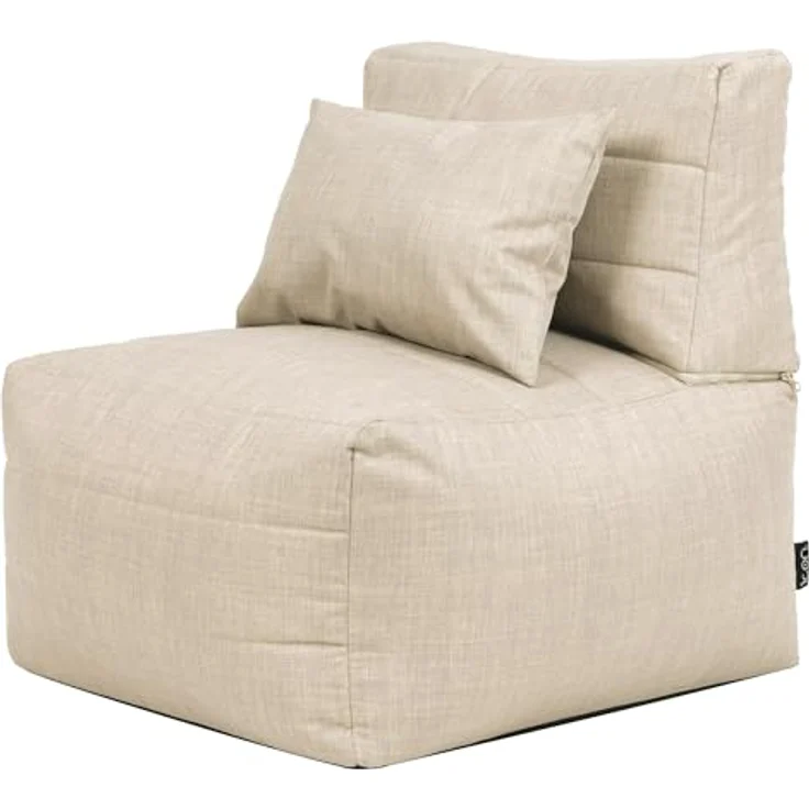 Icon Noa Modular Sofa für Erwachsene, Beige, Webstoff für Drinnen und Draußen, 3 Sitzer Ecksofa, Bequemer Sitzsack Sofa mit Füllung, Garten, Terrasse, Lounge, Wohnzimmer – Bild 4