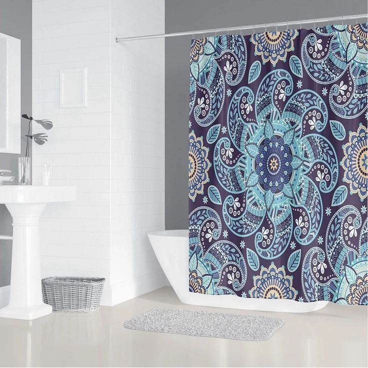 M&W DAS DESIGN Duschvorhang Shower curtains Schimmel Waschbar Bad vorhang 180x200cm – Bild 2