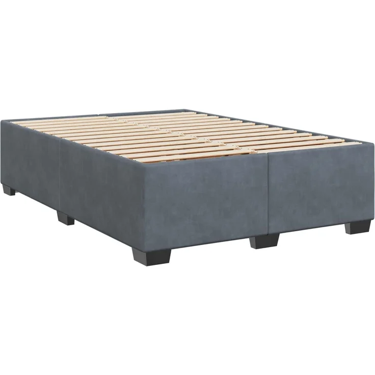 vidaXL Boxspringbett mit Matratze Dunkelgrau 140 x 190 cm Samt 3450705 – Bild 5