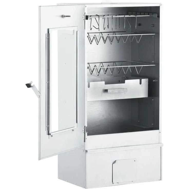 vidaXL Räucherofen mit Kaltrauchgenerator, Verzinkter Stahl, 44,5 x 29 x 83 cm, 15.78 kg, mit Glasfenster – Bild 6