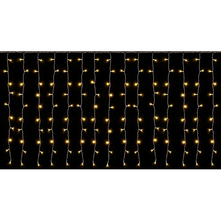 SALCAR 6x1 m Eisregen LED Lichtervorhang Außen Innen, 300er LED Lichterkette Fenster Weihnachten, Weihnachtsbeleuchtung Hängend mit 9 Modi und Memory-Funktion, Warmweiß – Bild 1