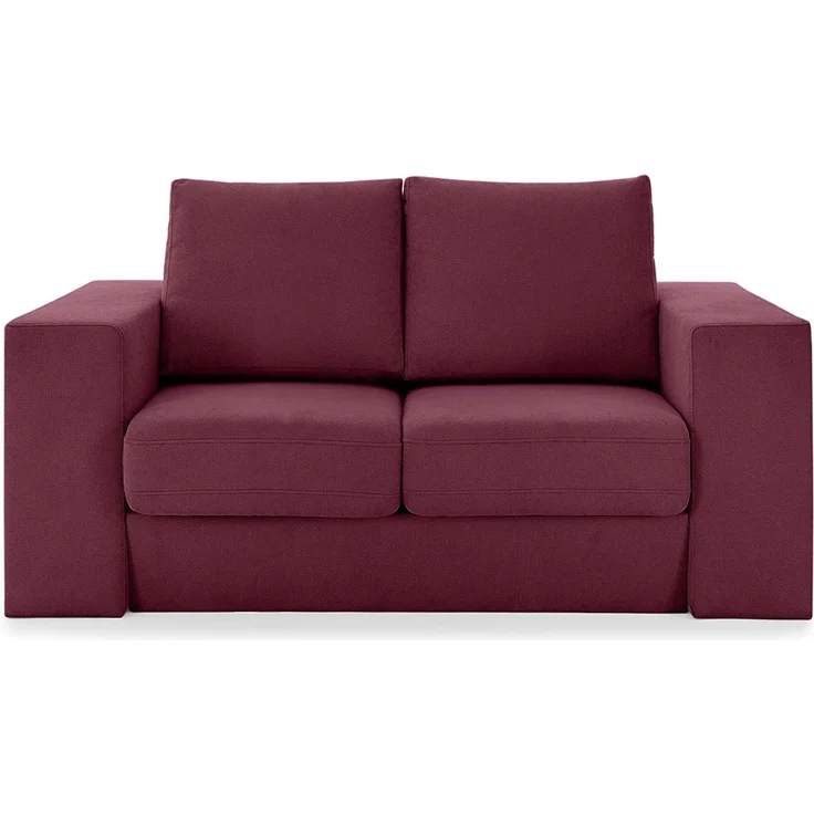 LOOKS by Wolfgang Joop Looks V-2 Designer Sofa mit Hockern und Regal, 2 Sitzer Couch, Funktionssofa, rot, Sitzbreite 120 cm